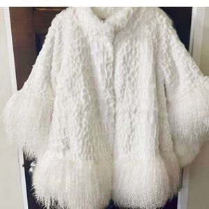 White rabbit and Mongolian fur jacket